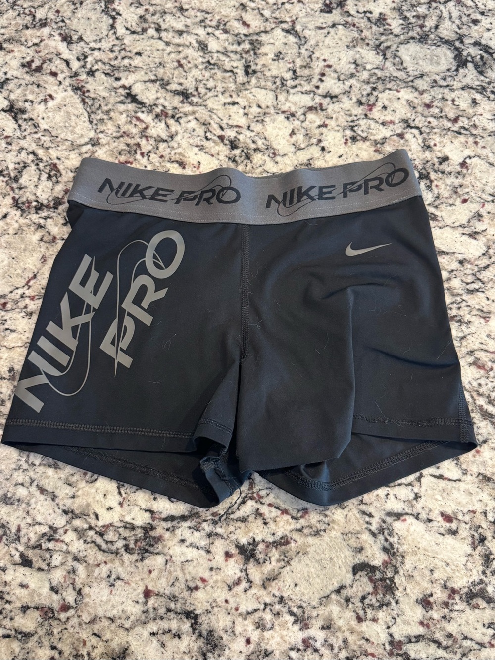 Nike Pro Black and Gray Athletic Shorts